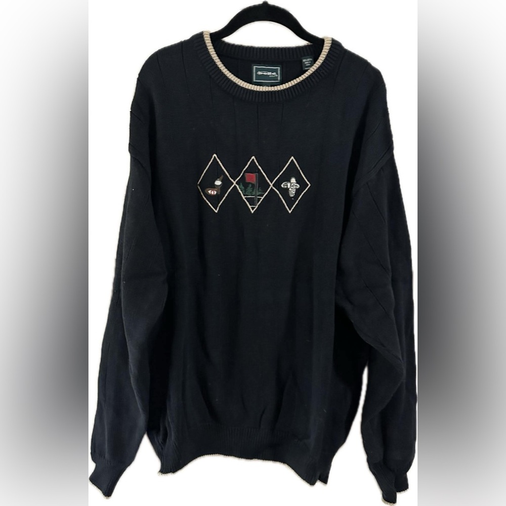 EUC Bolle Vintage Golf sweater with embroidery-style decoration, 100% cotton